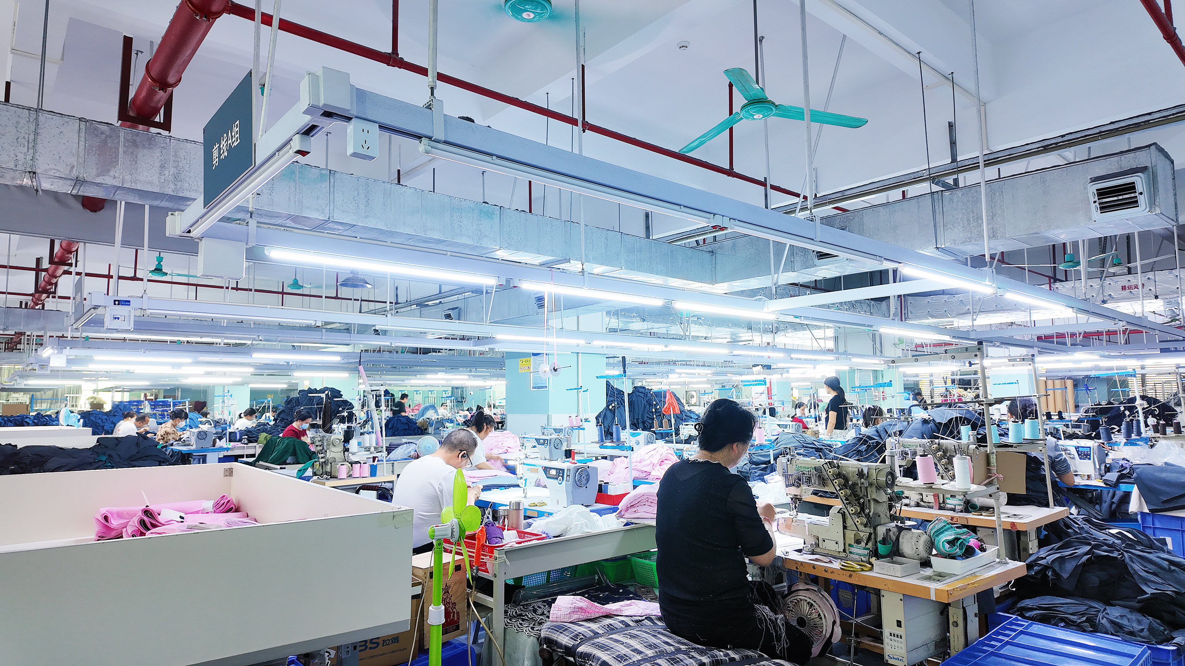 QICHENG garment factory production lines - sewing workshop